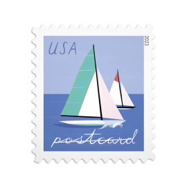 《Sailboats》明信片邮票