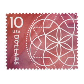 10 美元的 《Floral Geometry》邮票图像