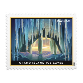 《Grand Island Ice Caves》邮票