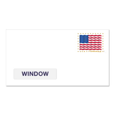 U.S. Flag Forever 6 3/4 号邮资已付开窗信封 (PSA)