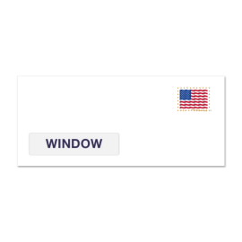 U.S. Flag Forever 9 号邮资已付开窗安全信封（PSA）