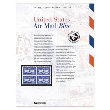 United States Air Mail Blue 美国纪念邮票