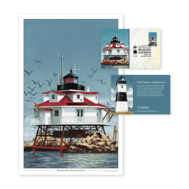 《Mid-Atlantic Lighthouses》印刷品 (Thomas Point Shoal , Maryland)