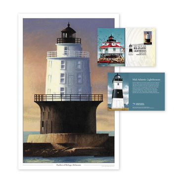 《Mid-Atlantic Lighthouses》印刷品 (Harbor of Refuge, Delaware)
