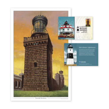 《Mid-Atlantic Lighthouses》印刷品 (Navesink, New Jersey)