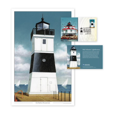 《Mid-Atlantic Lighthouses》印刷品 (Erie Harbor, Pennsylvania)