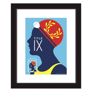 《Title IX》裱框邮票 - 游泳运动员