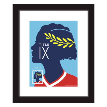 《Title IX》裱框邮票 - 足球运动员