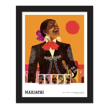 《Mariachi》裱框邮票 - 小提琴手