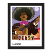 《Mariachi》裱框邮票 - 吉他手图像