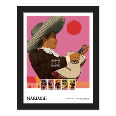 《Mariachi》裱框邮票 - Vihuela Player