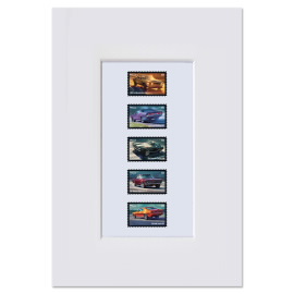 Pony Cars Matted Stamps - Strip of 5