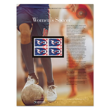 《Women's Soccer》美国纪念邮票