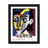 《Roy Lichtenstein》裱框邮票 - 女性肖像图像