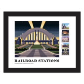 《Railroad Stations》裱框邮票 - Cincinnati, OH 图像