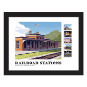 《Railroad Stations》裱框邮票 - Tamaqua，PA 图像
