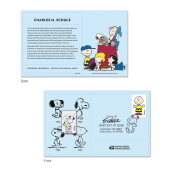 《Charles M. Schulz》带有盖消卡图像的邮票别针