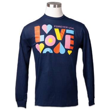 Love 2021 海军蓝长袖 T 恤