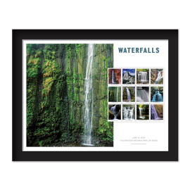 《Waterfalls》裱框邮票 《Waimoku Falls， HI》