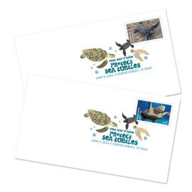 《Protect Sea Turtles》数码彩色邮戳