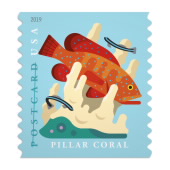 《Coral Reefs》明信片邮票图像