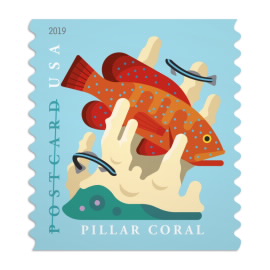 《Coral Reefs》明信片邮票