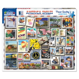 America Smiles Stamps - 1,000 Piece Jigsaw Puzzle
