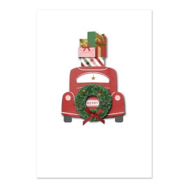 《Christmas Car with Packages》贺卡