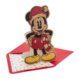 Christmas Wooden Santa Mickey Mouse Greeting Card