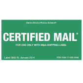 Certified Mail® 标签表格图像
