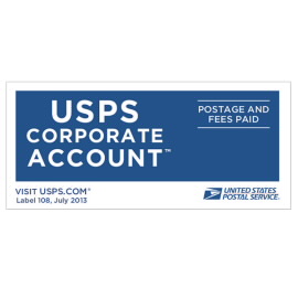 USPS 公司帐户邮资/费用已付 - 108 标签 
